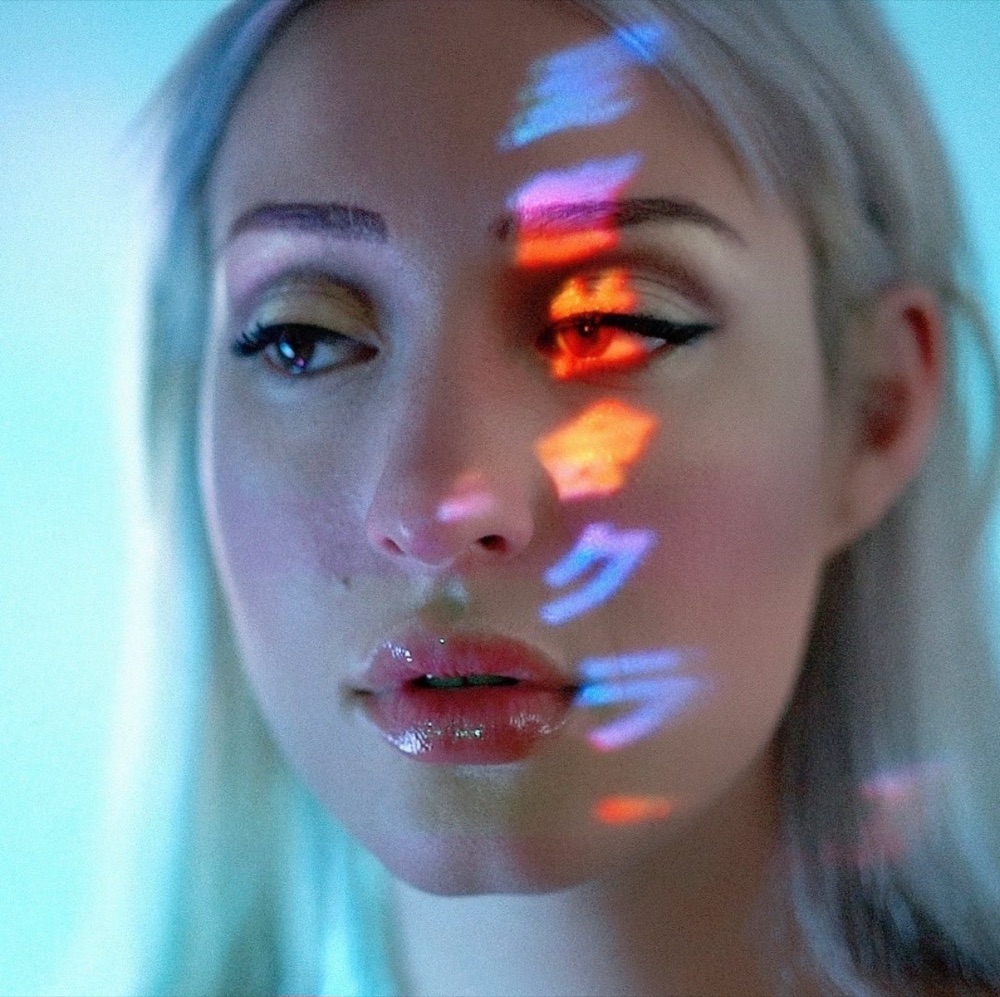 Portrait with projected light