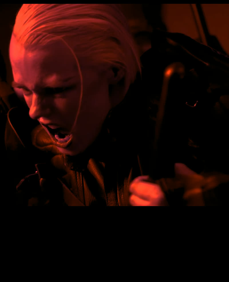 Red-lit performance still