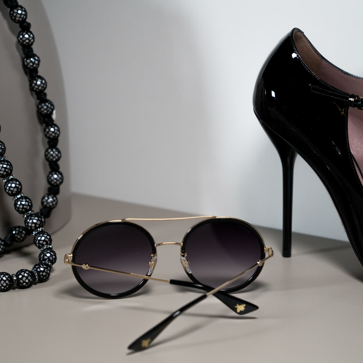 Gucci sunglasses with stiletto, Synsam campaign