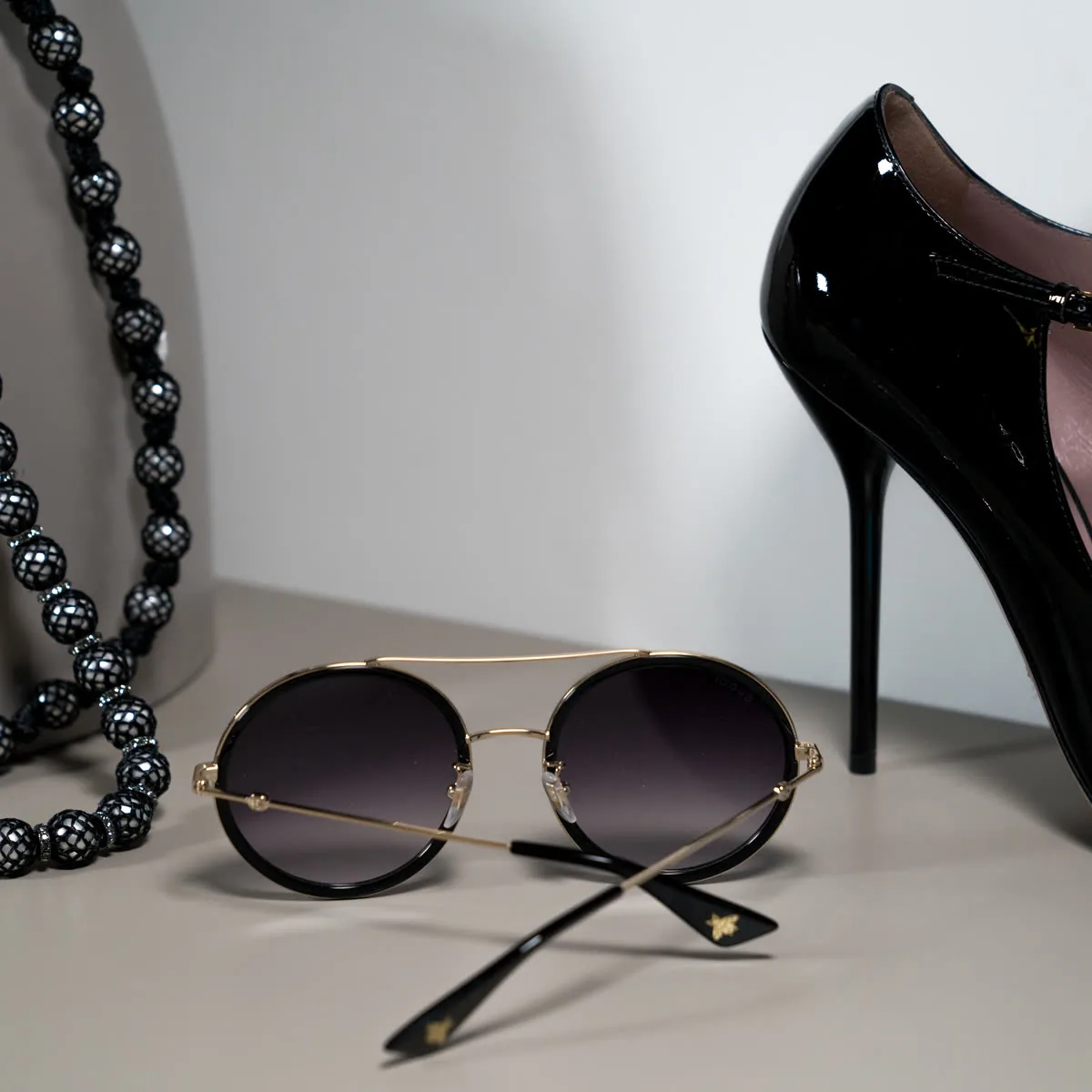 Gucci sunglasses with stiletto, Synsam campaign